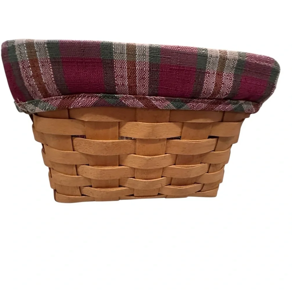 Longaberger Large Recipe Basket 1999 , Protector, Orchard Park Plaid Liner
